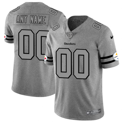 Pittsburgh Steelers Custom Men's Nike Gray Gridiron II Vapor Untouchable Limited NFL Jersey